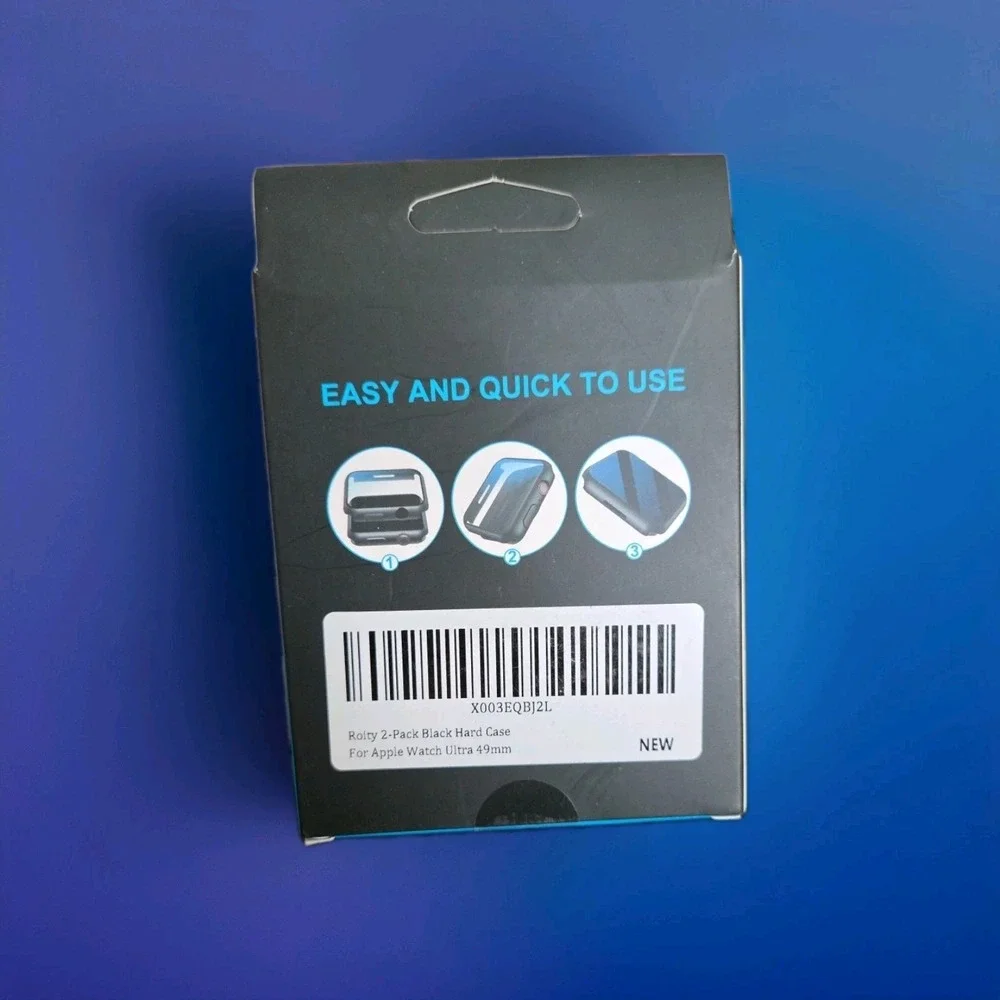 2 Pack 49mm Case Built in Tempered Glass Screen Protector For Apple